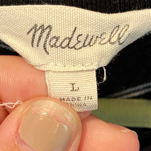 Madewell Black/White Horizontal Striped Tank Mini Dress Size: Large - Picture 5 of 5